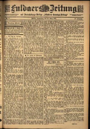 Zweite Ausgabe vom Donnerstag, den 27. März 1902.