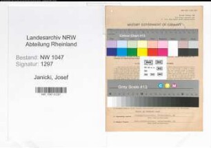 Entnazifizierung Josef Janicki , geb. 06.01.1886 (Kaufmann)