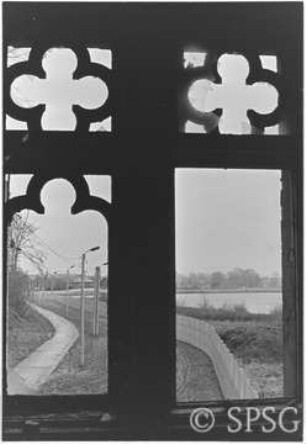 Mauerfall, Potsdam, Ufer Park Babelsberg, Blick aus Maschinenhaus Babelsberg Richtung Berliner Vorstadt.