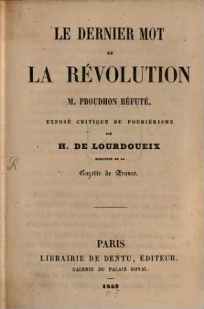 Le dernier Mot de la Révolution