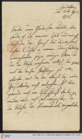 Korrespondenz Friedrich Wilhelm Umbreit / Carl Ullmann: Brief von Friedrich Wilhelm Carl Umbreit an Carl Ullmann