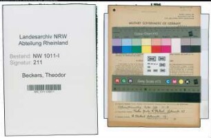Entnazifizierung Theodor Beckers , geb. 27.04.1894 (Schlosser)