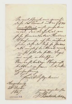 Brief von Fidelis Butsch an Joseph Heller