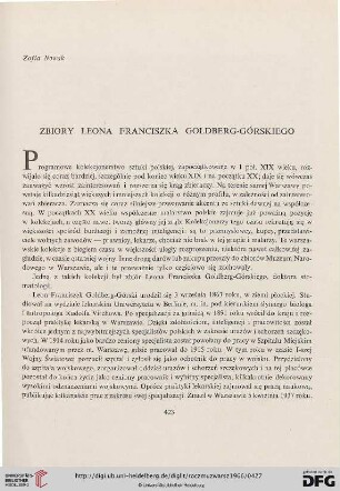 10: Zbiory Leona Franciszka Goldberg-Górskiego