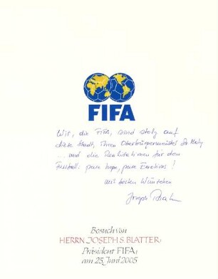 Joseph S. Blatter, Präsident der FIFA