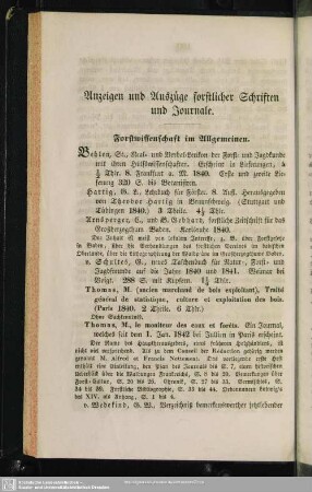 VI.1 Forstwissenschaft im Allgemeinen