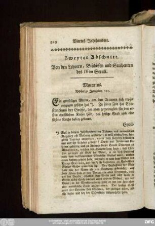 Zweyter Abschnitt. Von den Lehrern, Bischöfen und Sribenten des IVten Seculi.