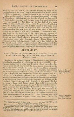 Section IV. Political history of the dekkan or Mahârâshtra - Analysis of the historical inscriptions in the cave-temples of Western India