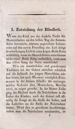 Belisar oder über Blinde und Blinden-Anstalten