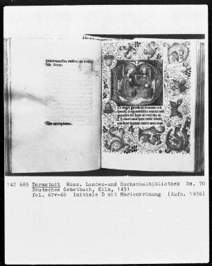 Lochner-Gebetbuch / Deutsches Gebetbuch — Marienkrönung, Folio 68recto