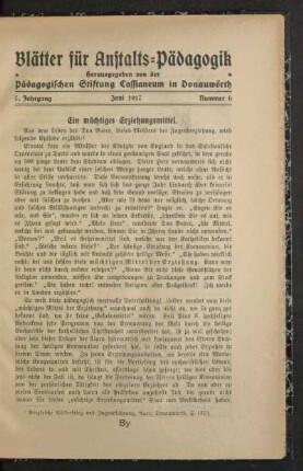 ¬Ein¬ mächtiges Erziehungsmittel