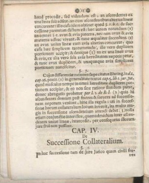 Cap. IV. De Successione Collateralium.