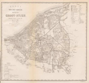 Kaart van het gebied bezet in Groot-Atjeh
