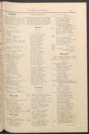 Mignon. (Continuación.) : Ópera cómica en tres actos y en prosa; original de Julio Barbier y Miguel Carré. Música del maestro A. Thomas.