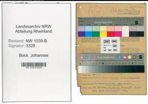 Entnazifizierung Johannes Bock , geb. 22.03.1895 (Angestellter)