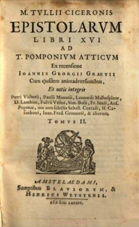 M. Tullii Ciceronis Epistolarum Libri XVI Ad T. Pomponium Atticum. 2