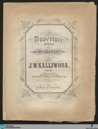 Ouverture (No. XVI) für Orchester : Op. 238