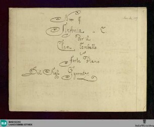 Symphonies. Arr - Don Mus.Ms. 589 : cemb; C; RicG C1