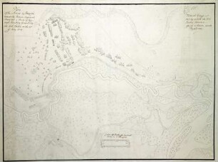 WHK 20 Russisch-Türkischer Krieg: Plan der Schlacht bei Pancsowa zwischen den Kaiserlichen und der türkischen Kavallerie, 30. Juli 1739