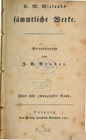 C. M. Wielands sämmtliche Werke. 25, Poetische Werke ; 25