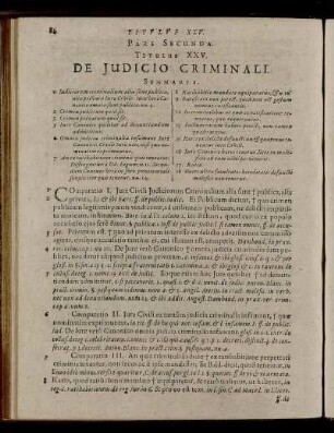 Pars Secunda. De Iudicio Criminali.
