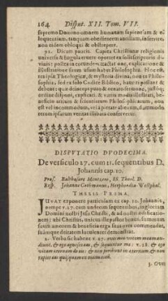 Disputatio Duodecima.