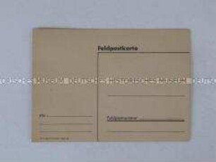 Blankovordruck einer Feldpostkarte