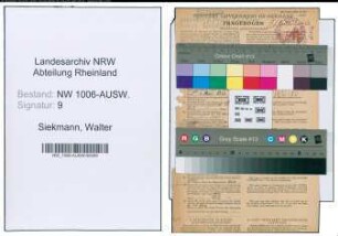 Entnazifizierung Walter Siekmann , geb. 22.04.1902 (Beamter)