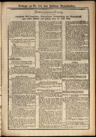 Zweite Ausgabe vom Mittwoch, den 02. August 1916.