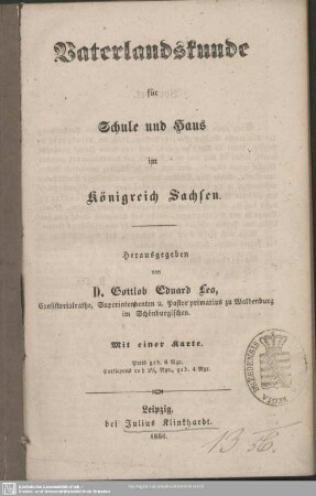Vaterlandskunde für Schule und Haus im Königreich Sachsen