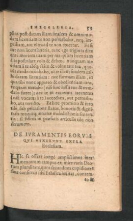 De Iuramentis Eorum Qui Vixerunt Extra Ecclesiam.