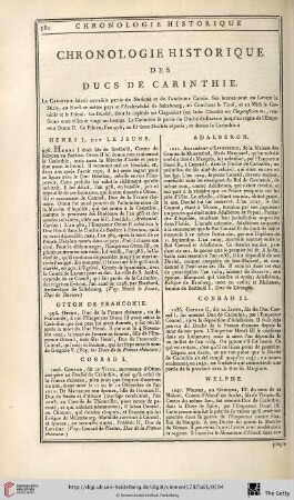 Chronologie historique des ducs de Carinthie