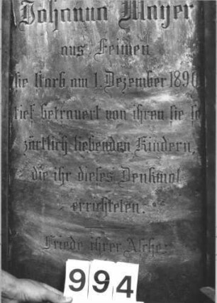 Grabstein 994 (Detailaufnahme)