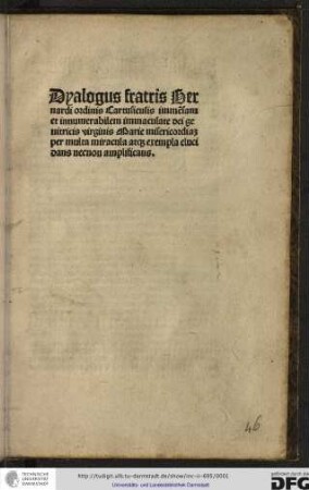 Dialogus Virginis Mariae misericordiam elucidans