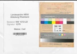 Entnazifizierung Carl Melzer , geb. 24.04.1909 (Angestellter)