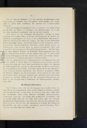 Die Röntgenuntersuchung.