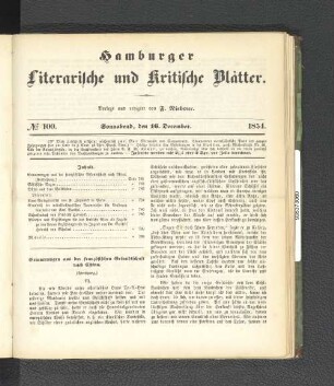 No. 100. 16. Dezember 1854
