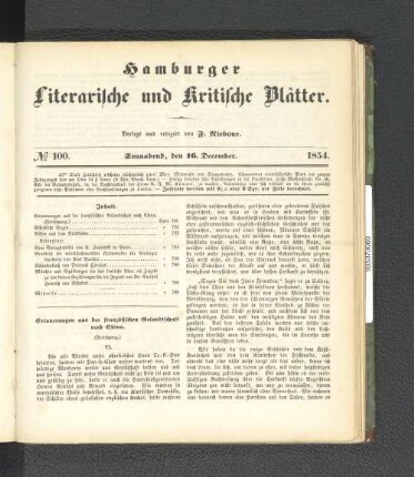 No. 100. 16. Dezember 1854