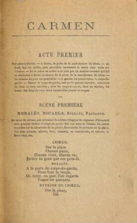 Carmen : Opéra-comique en 4 actes. Tiré de la nouvelle de Prosper Mérimée par Henry Meilhac et Ludovic Halévy. Musique de Georges Bizet