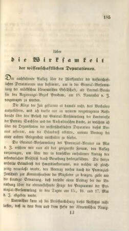 Ueber die Wirksamkeit der wissenschaftlichen Deputationen.