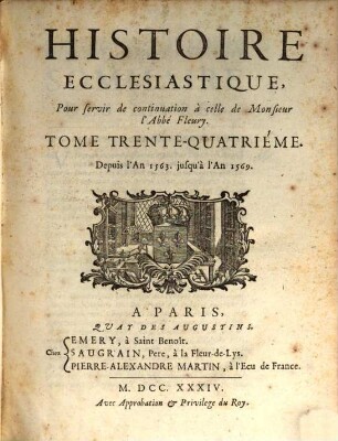 Histoire Ecclesiastique, 34. Depuis l'An 1563. jusqu'à l'An 1569