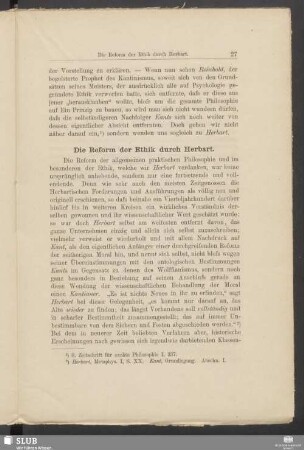 Die Reform der Ethik durch Herbart