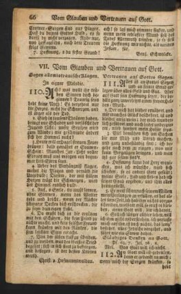 VII. Vom Glauben und Vertrauen auf Gott.