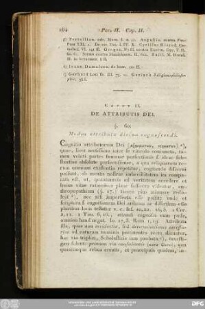 Caput II. De Attributis Dei.