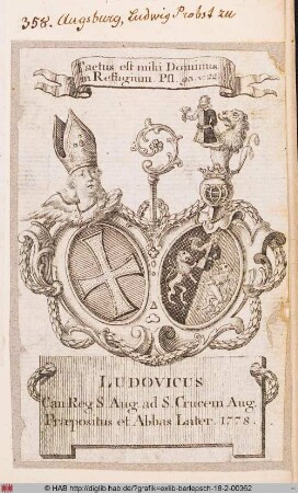 Exlibris des Probstes Ludwig zu Augsburg