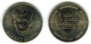 Medaille der Sozialistischen Einheitspartei Deutschlands auf Albert Kuntz