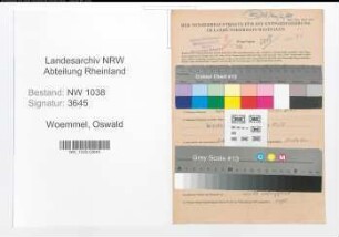 Entnazifizierung Oswald Woemmel , geb. 19.10.1921 ()