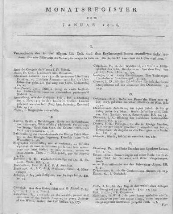 Monatsregister Januar