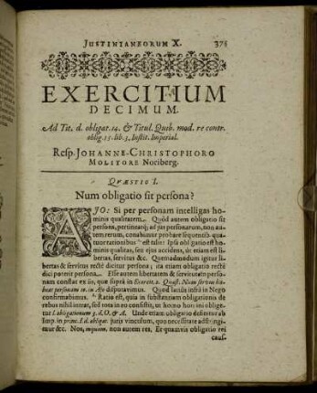 Exercitium Decimum.