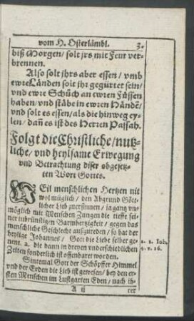 Folgt die Christliche/ nutzliche/ und heylsame Erwegung und Betrachtung diser obgesetzen Wort Gottes.